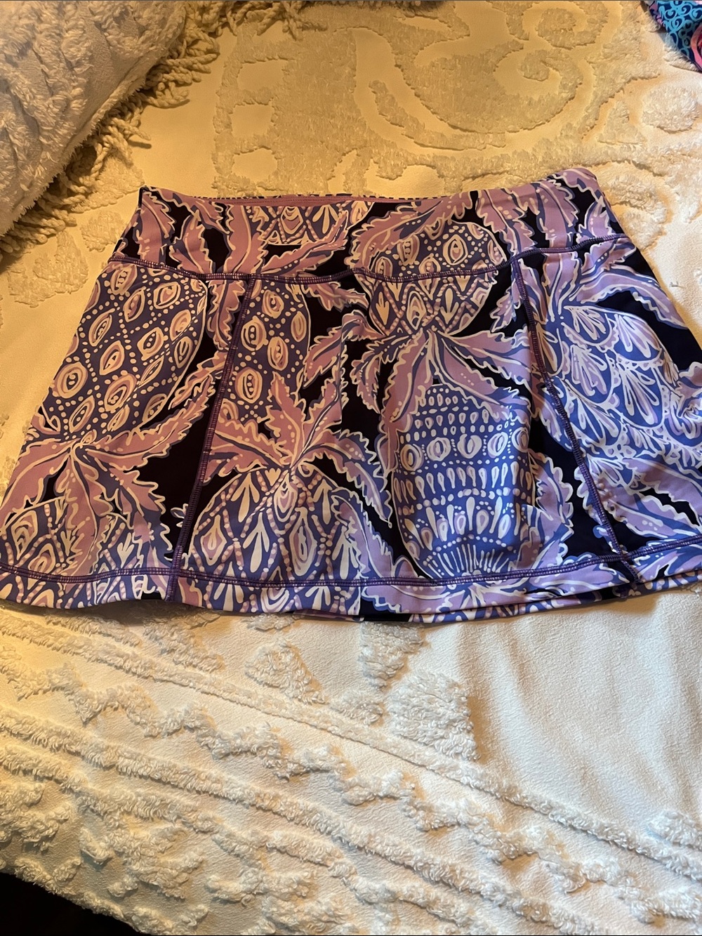 Lilly Pulitzer Purple Printed skort with All-Over Floral Motif
